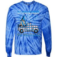 Truck Gnomes In November We Wear Blue Diabetes Awareness Meaningful Gift Tie-Dye Long Sleeve Shirt