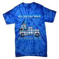 Truck Gnomes In November We Wear Blue Diabetes Awareness Meaningful Gift Tie-Dye T-Shirt