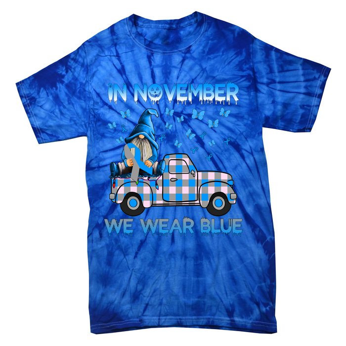 Truck Gnomes In November We Wear Blue Diabetes Awareness Meaningful Gift Tie-Dye T-Shirt