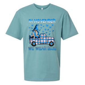 Truck Gnomes In November We Wear Blue Diabetes Awareness Meaningful Gift Sueded Cloud Jersey T-Shirt