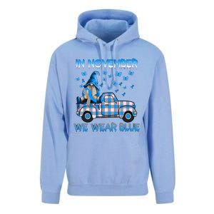 Truck Gnomes In November We Wear Blue Diabetes Awareness Meaningful Gift Unisex Surf Hoodie