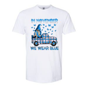 Truck Gnomes In November We Wear Blue Diabetes Awareness Meaningful Gift Softstyle CVC T-Shirt