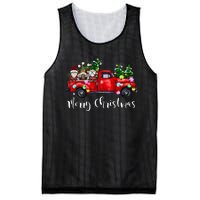 Three Gnomes In Red Truck Merry Christmas Tree Light Gnomies Mesh Reversible Basketball Jersey Tank