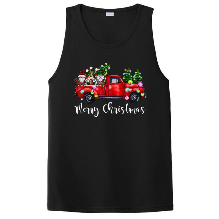 Three Gnomes In Red Truck Merry Christmas Tree Light Gnomies PosiCharge Competitor Tank