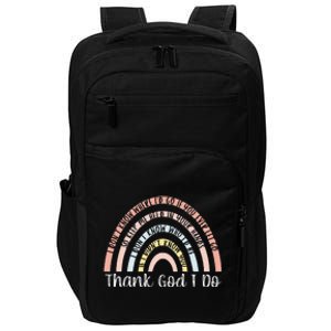 Thank God I Do Rainbow Christian Impact Tech Backpack