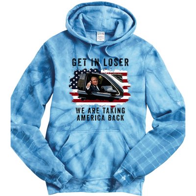 Trump Get In Loser WeRe Taking America Back Trump Merica Tie Dye Hoodie