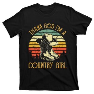 Thank God IM A Country Music Girl Cowgirl Western T-Shirt