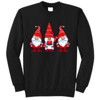 Three Gnomes In Red Costume Christmas Cute Holiday Xmas Gift Sweatshirt