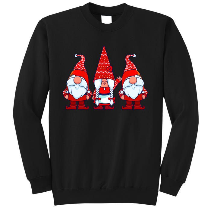 Three Gnomes In Red Costume Christmas Cute Holiday Xmas Gift Sweatshirt