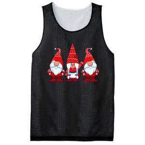 Three Gnomes In Red Costume Christmas Cute Holiday Xmas Gift Mesh Reversible Basketball Jersey Tank