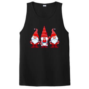 Three Gnomes In Red Costume Christmas Cute Holiday Xmas Gift PosiCharge Competitor Tank