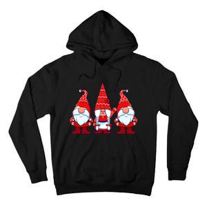 Three Gnomes In Red Costume Christmas Cute Holiday Xmas Gift Tall Hoodie