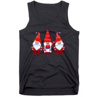 Three Gnomes In Red Costume Christmas Cute Holiday Xmas Gift Tank Top