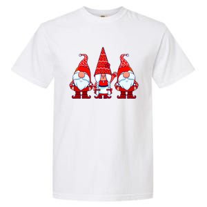 Three Gnomes In Red Costume Christmas Cute Holiday Xmas Gift Garment-Dyed Heavyweight T-Shirt