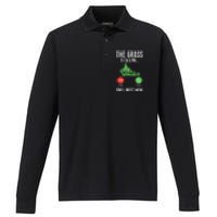 The Grass Is Calling And I Must Mow Landscaper Performance Long Sleeve Polo