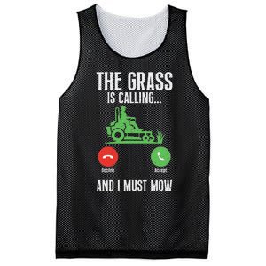 The Grass Is Calling And I Must Mow Landscaper Mesh Reversible Basketball Jersey Tank