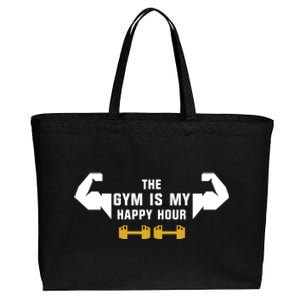 The Gym Is My Happy Hour Workout Motivation And Meaningful Gift Cotton Canvas Jumbo Tote