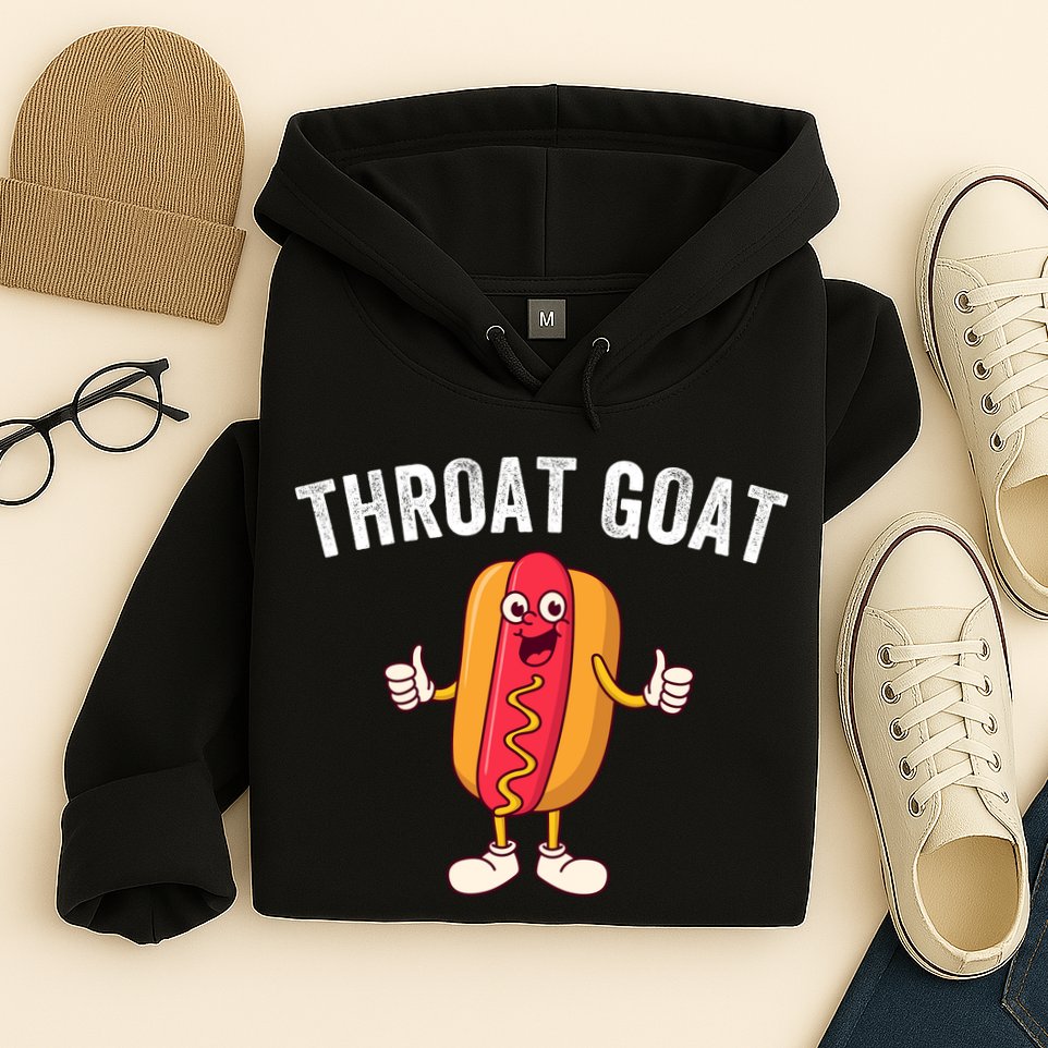 Throat Goat Inappropriate Comment Funny Gag Gift White Elephant Prank Gift Hoodie