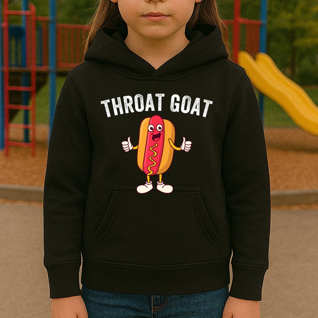 Throat Goat Inappropriate Comment Funny Gag Gift White Elephant Prank Gift Kids Hoodie