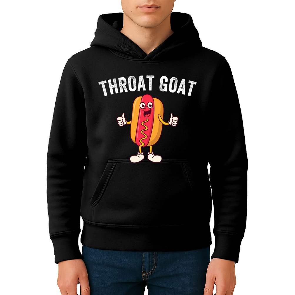 Throat Goat Inappropriate Comment Funny Gag Gift White Elephant Prank Gift Kids Hoodie