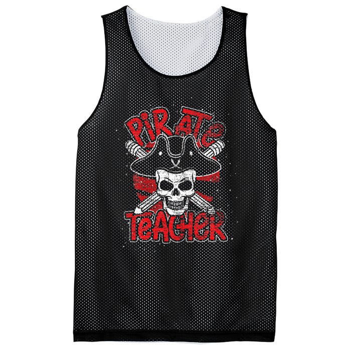 Teaching Gift Idea Pirate Student Learning Teacher Mesh Reversible Basketball Jersey Tank