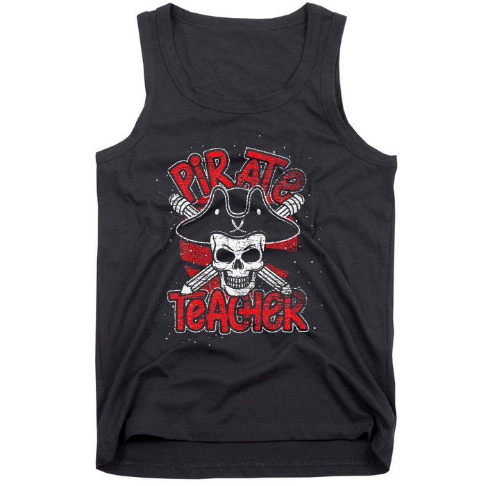 Teaching Gift Idea Pirate Student Learning Teacher Tank Top