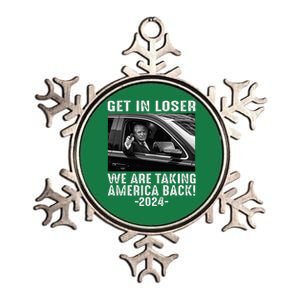 Trump Get In Loser We Are Taking America Back Metallic Star Ornament