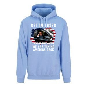 Trump Get In Loser Were Taking America Back Unisex Surf Hoodie