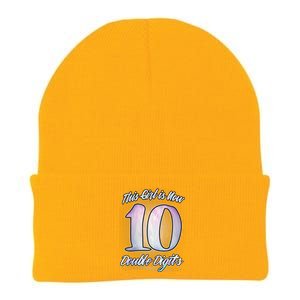 This Girl Is Now 10 Double Digits Birthday Gift Knit Cap Winter Beanie