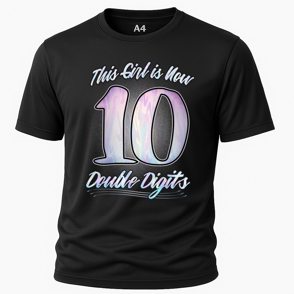 This Girl Is Now 10 Double Digits Birthday Gift Cooling Performance Crew T-Shirt