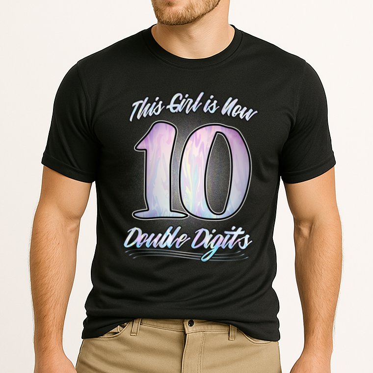 This Girl Is Now 10 Double Digits Birthday Gift Cooling Performance Crew T-Shirt