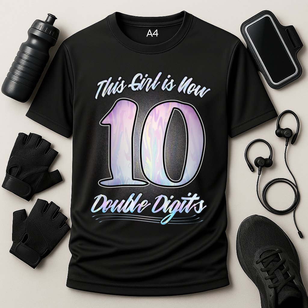 This Girl Is Now 10 Double Digits Birthday Gift Cooling Performance Crew T-Shirt