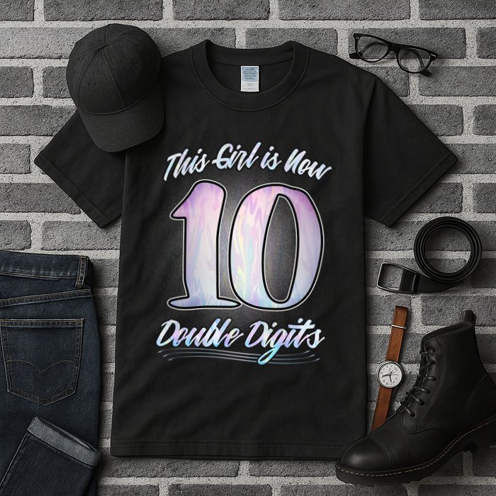 This Girl Is Now 10 Double Digits Birthday Gift Tall T-Shirt