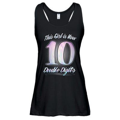 This Girl Is Now 10 Double Digits Birthday Gift Ladies Essential Flowy Tank