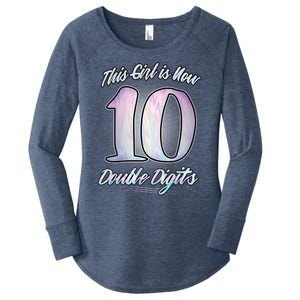 This Girl Is Now 10 Double Digits Birthday Gift Women's Perfect Tri Tunic Long Sleeve Shirt