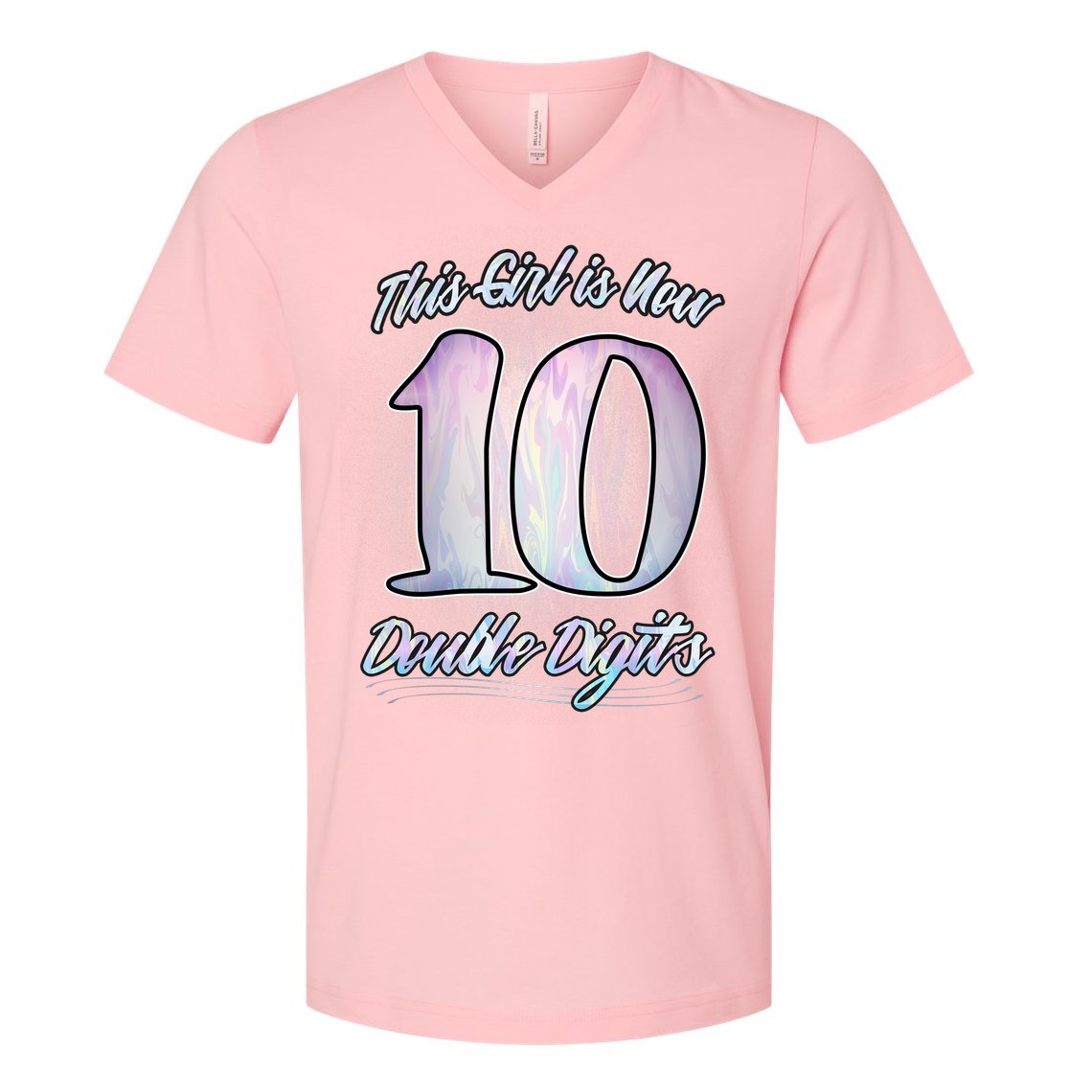 This Girl Is Now 10 Double Digits Birthday Gift V-Neck T-Shirt