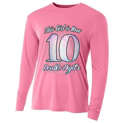 This Girl Is Now 10 Double Digits Birthday Gift Cooling Performance Long Sleeve Crew