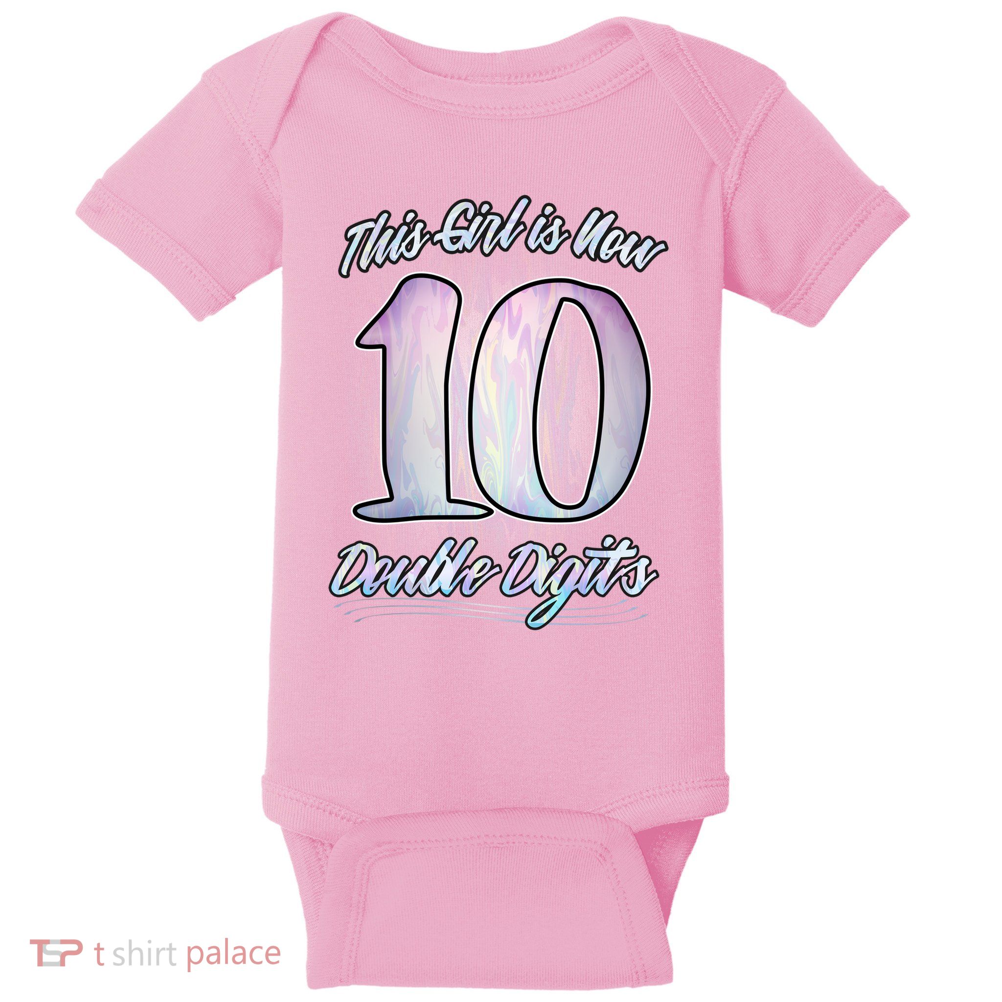 This Girl Is Now 10 Double Digits Birthday Gift Baby Bodysuit
