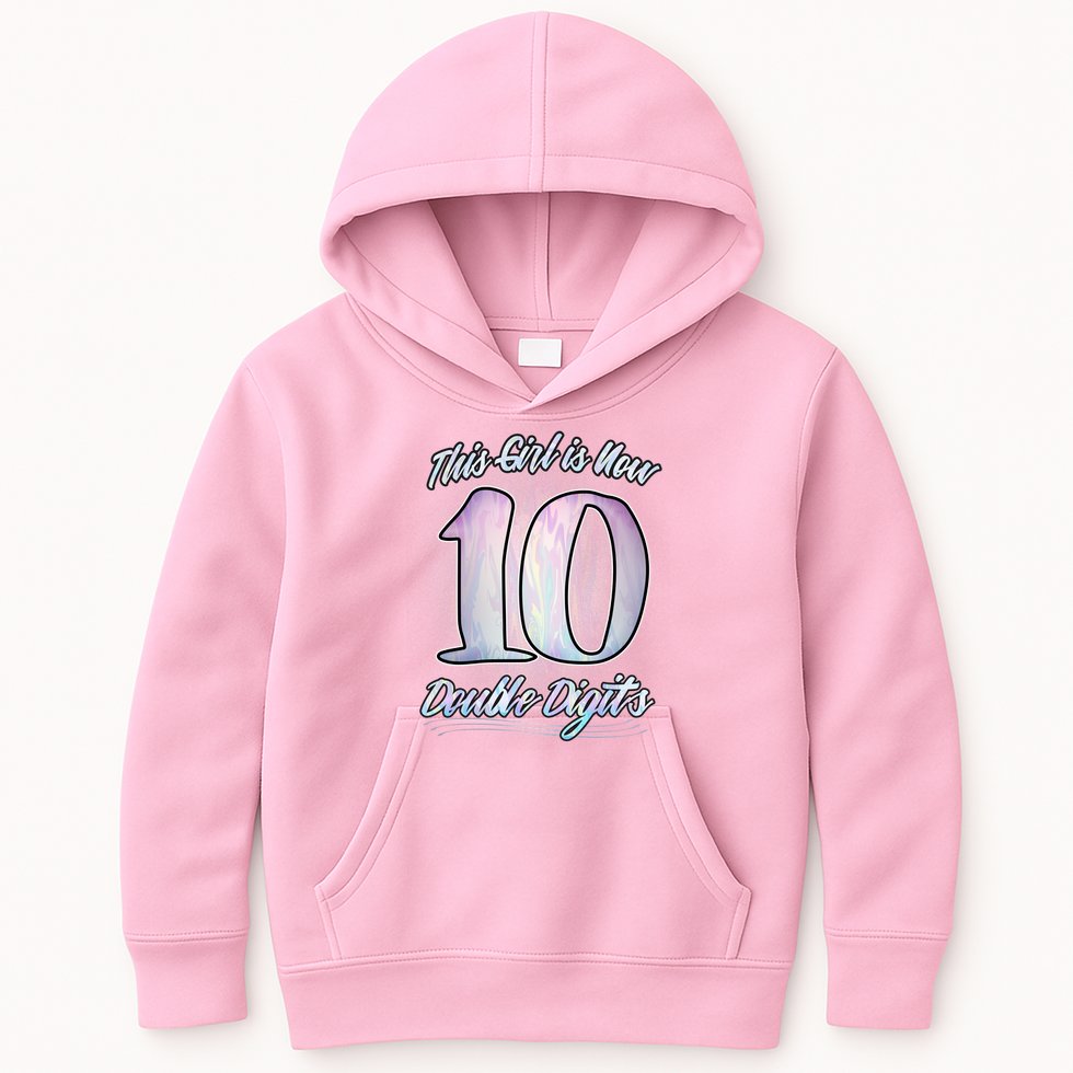 This Girl Is Now 10 Double Digits Birthday Gift Kids Hoodie