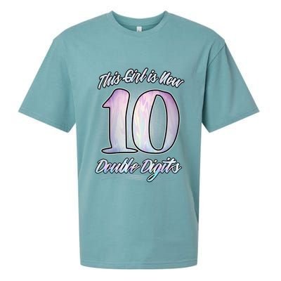 This Girl Is Now 10 Double Digits Birthday Gift Sueded Cloud Jersey T-Shirt