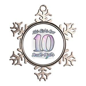 This Girl Is Now 10 Double Digits Birthday Gift Metallic Star Ornament