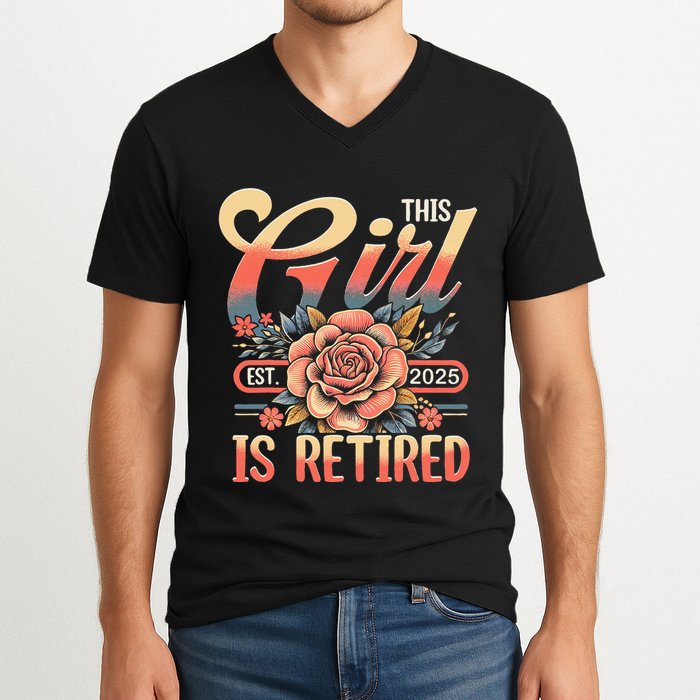 This Girl Is Retired 2025 Not My Problem Anymore V-Neck T-Shirt