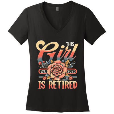 This Girl Is Retired 2025 Not My Problem Anymore Women's V-Neck T-Shirt