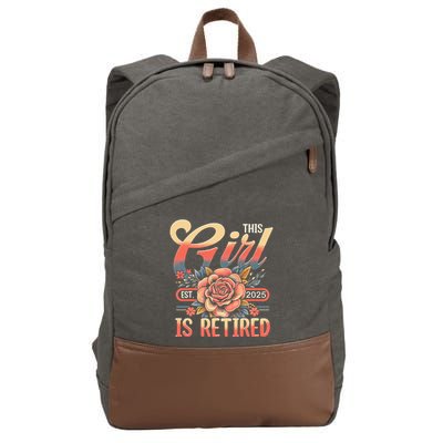 This Girl Is Retired 2025 Not My Problem Anymore Cotton Canvas Backpack