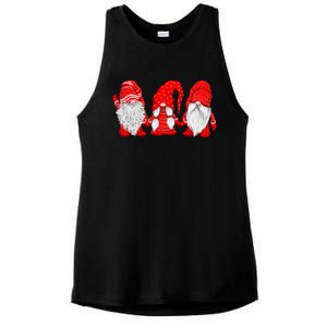 Three Gnomes In Red Costume Christmas Ladies PosiCharge Tri-Blend Wicking Tank