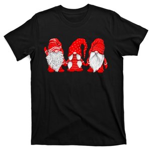 Three Gnomes In Red Costume Christmas T-Shirt