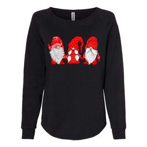 Three Gnomes In Red Costume Christmas Womens California Wash Sweatshirt