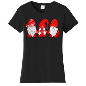 Three Gnomes In Red Costume Christmas Women's T-Shirt