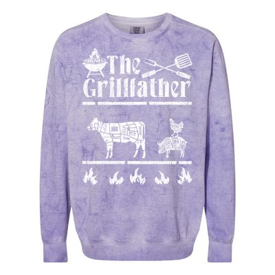 The Grillfather Id Smoke That Bbq Funny Gift Colorblast Crewneck Sweatshirt