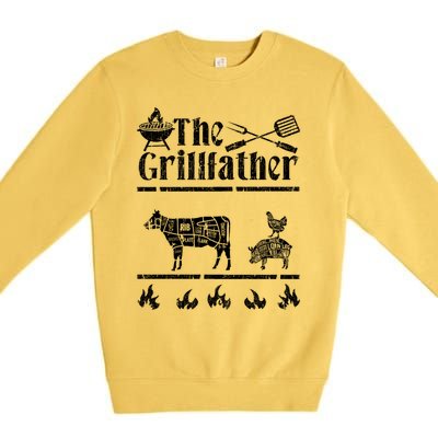 The Grillfather Id Smoke That Bbq Funny Gift Premium Crewneck Sweatshirt